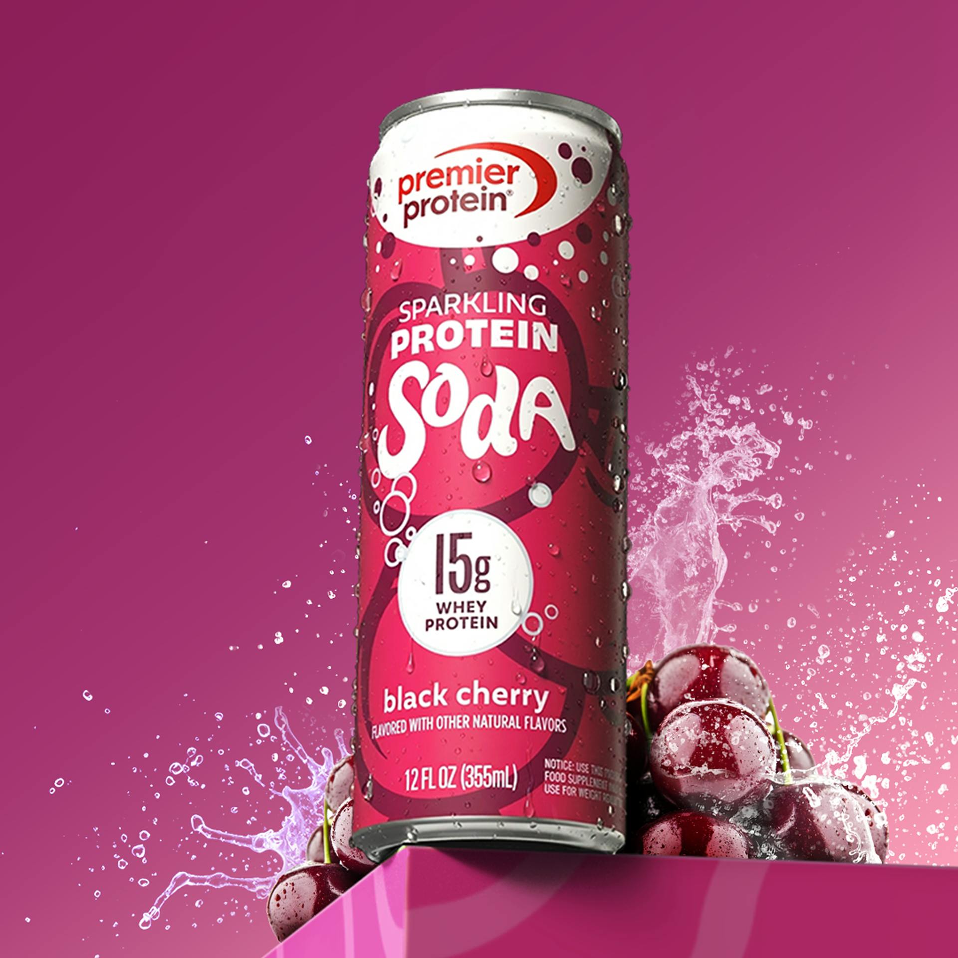 Black Cherry Sparkling Protein Soda - 3