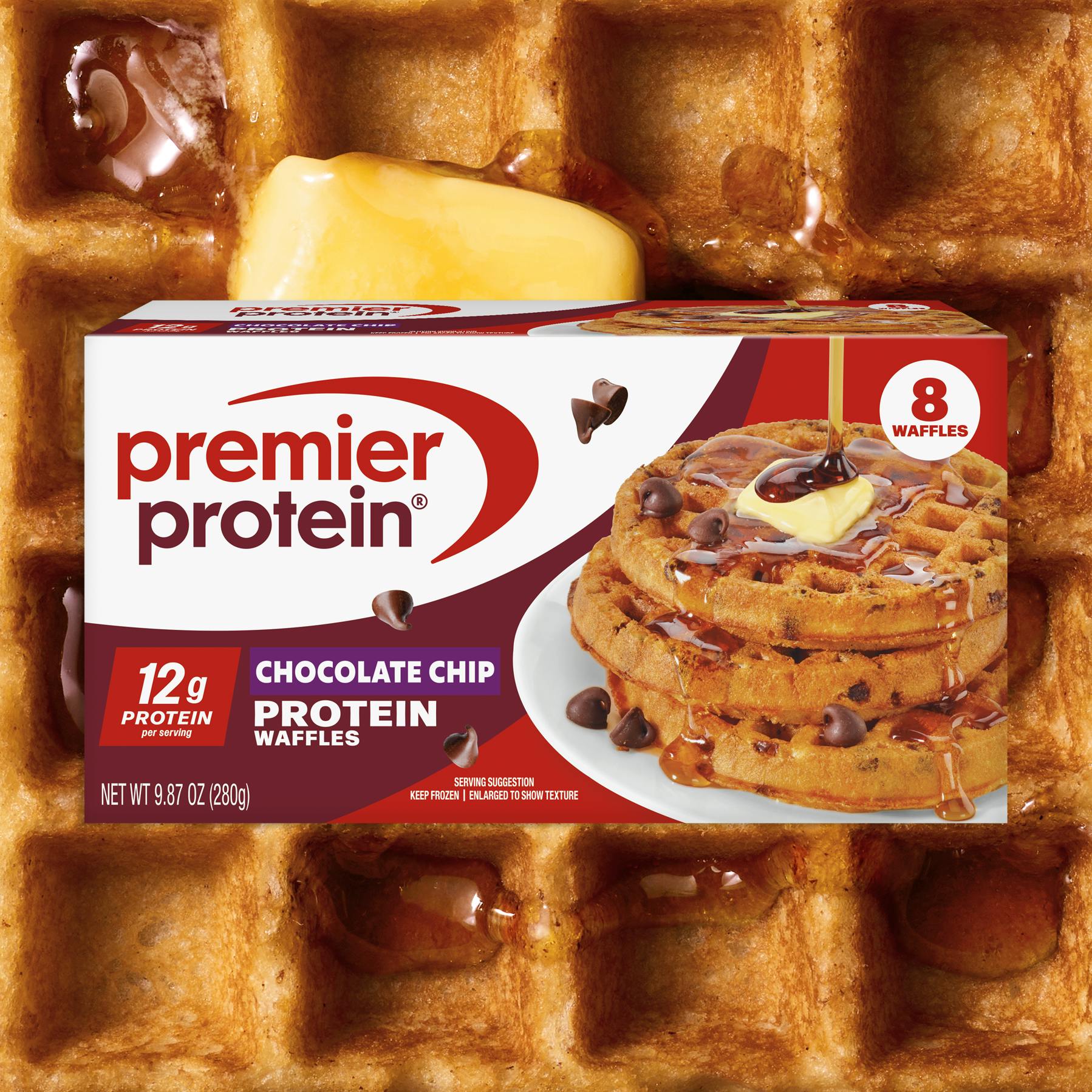 Frozen Chocolate Chip Protein Waffles
